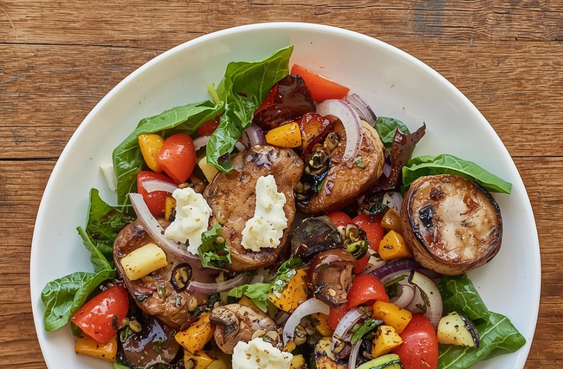 Goat Cheese and Grilled Veggies Salad
